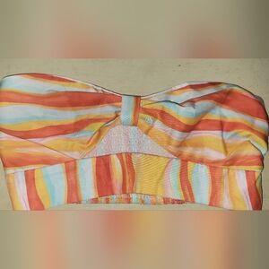 Colorful Striped 2 Piece Bandeau Top & Skirt